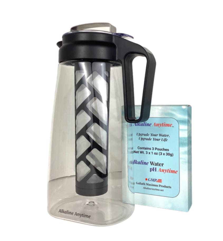 Alkaline Water Filter Pitcher Infuser, Tritan Pitcher 2L | 9.5 pH Alkaline Filters | Tea Pitcher | Tritan BPA Free Ice Coffee Maker | Infuser Pitcher