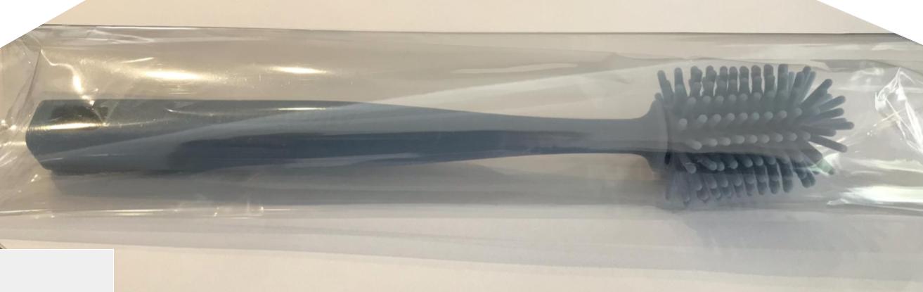 Alkaline Anytime Silicone 8.5" Bottle Brush, Hanging Handle, reinforced steel, great for Baby Bottles, Flasks, Glassware, Perfect for Small Bottles