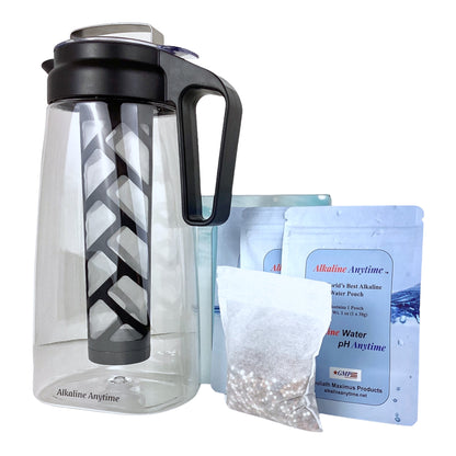 Alkaline Water Filter Pitcher Infuser, Tritan Pitcher 2L | 9.5 pH Alkaline Filters | Tea Pitcher | Tritan BPA Free Ice Coffee Maker | Infuser Pitcher - Alkaline Anytime