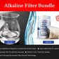 Alkaline Anytime Filter Bundle: Worlds Best Alkaline Water- 3 Pack of 30g and 3 Pack of 100g, Fit Any Container -9.5pH + Ionized Electrolytes